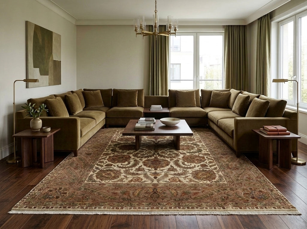 9 x 12.2 Hand-knotted Quality Jaipur Rug Ivory Sage - view 2
