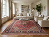 Load image into Gallery viewer, 7 x 9.4 Soft Tomato Red Persian Qom Sarouk Rug 72756