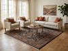 Load image into Gallery viewer, 6.7 x 6.9 Navy Blue Fine Persian Sarouk Rug 72346