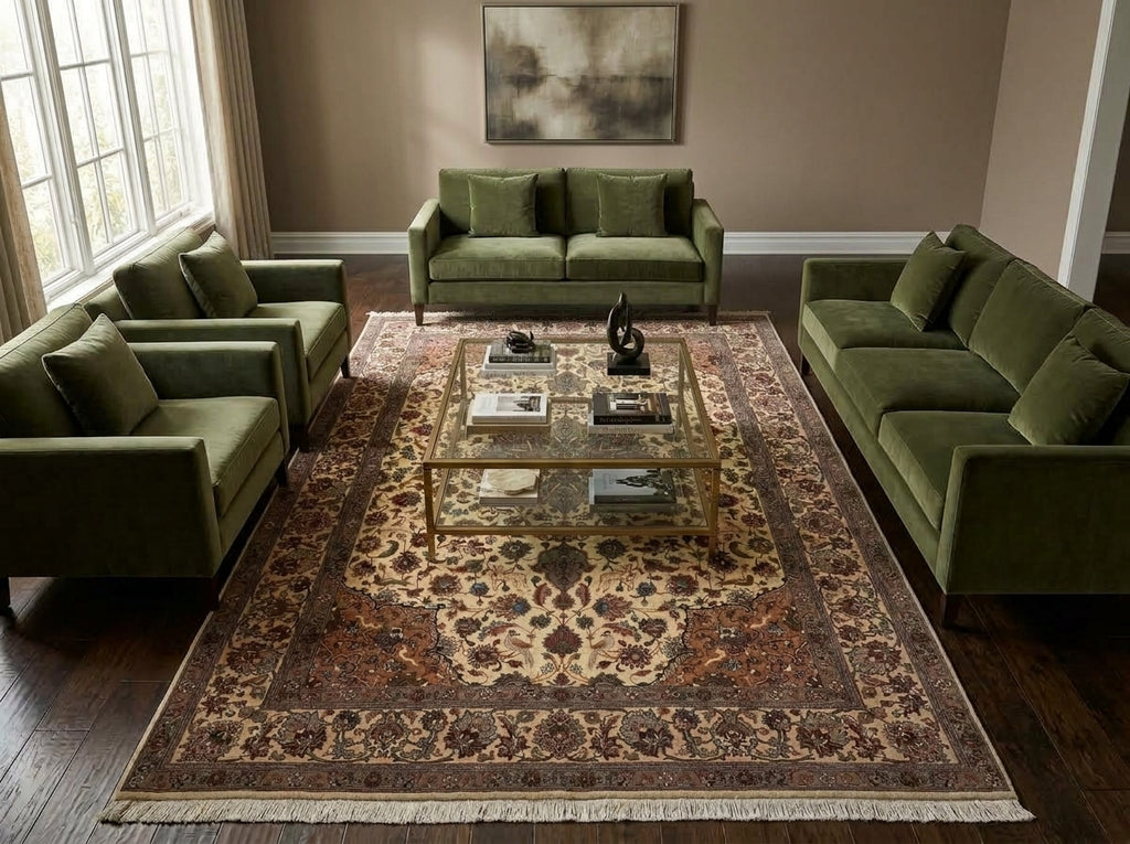 6.7 x 10 Fine Quality Persian Tabriz Rug 400 Kpsi - view 2