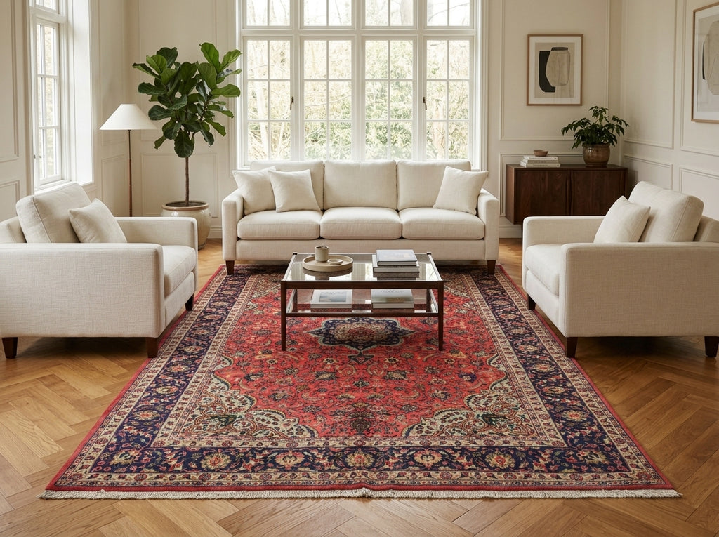 7.4 x 10.4 Fine Kork Wool Persian Qom Rug 72367