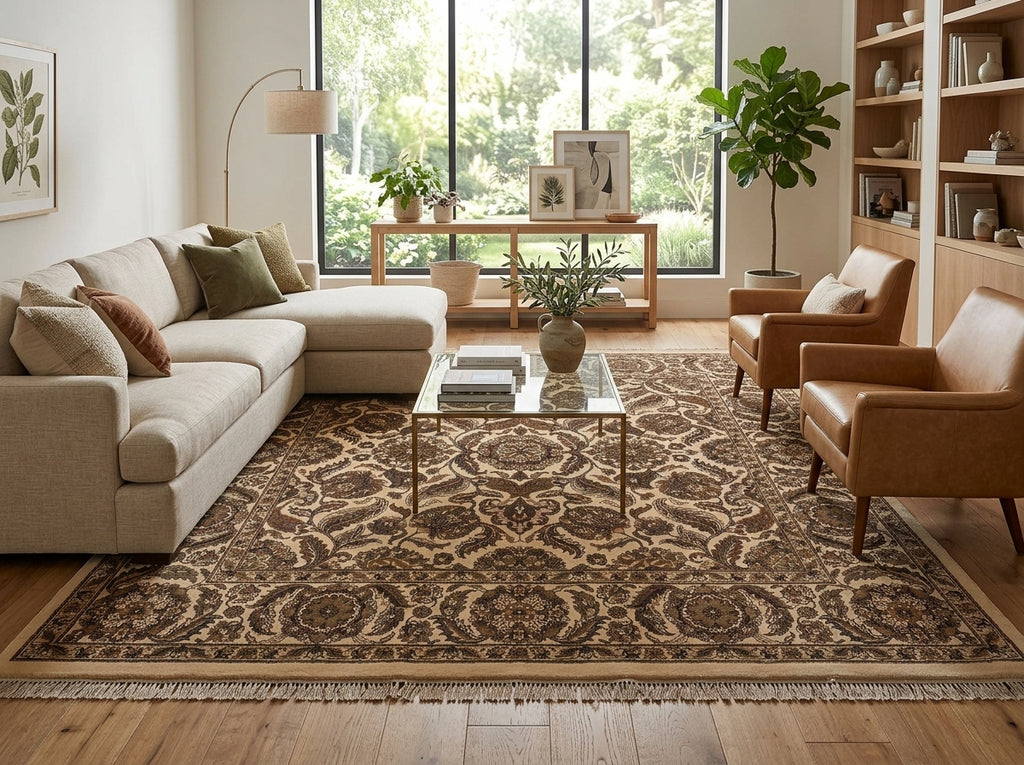 8 x 8 Feet Square Handmade Jaipur Rug #F-3366