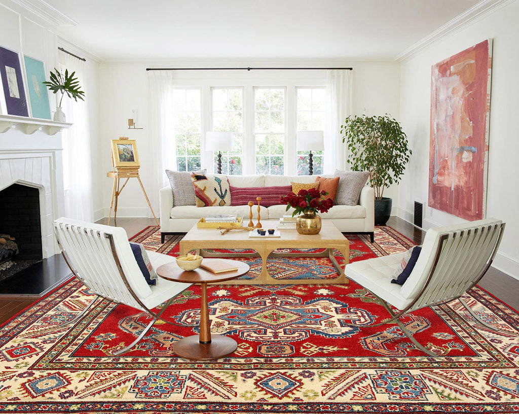 6.6 x 9.8 Handmade Wool Genuine Kazak Rug #P1108