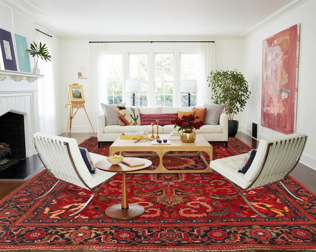 6.6 x 9.2 OLD Traditional PERSIAN HERIZ RUG #p-1188