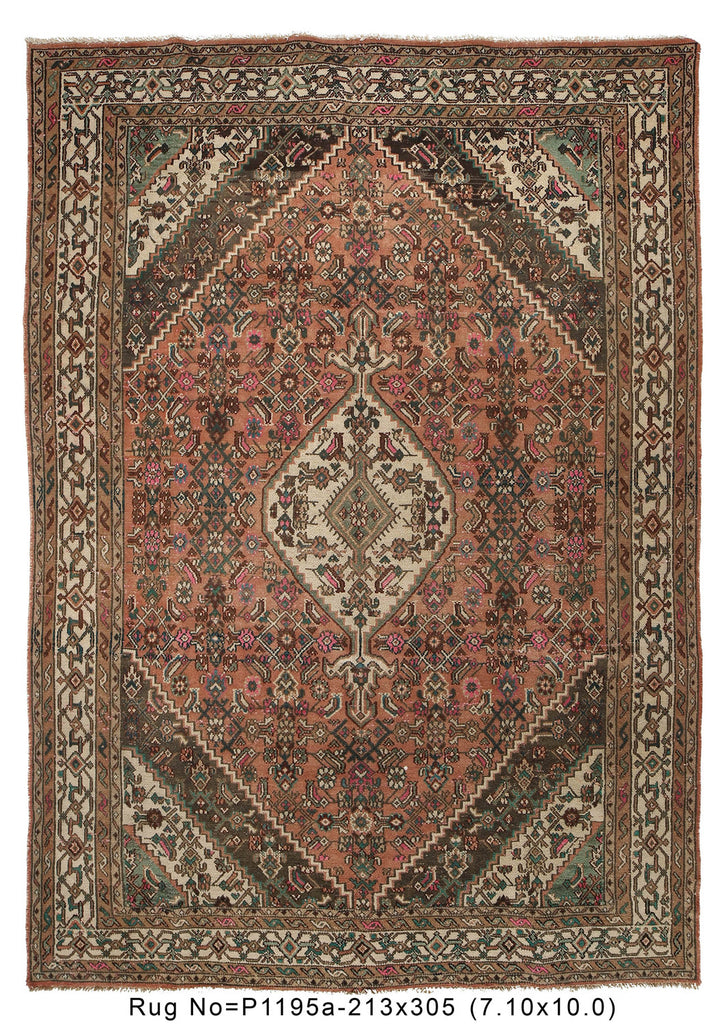 7 x 10 Vintage Persian Hamadan Rug #P-1195