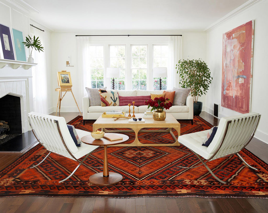 9.6 x 11.5 Handmade kilim Wool Rug Semi-Antique #P1210