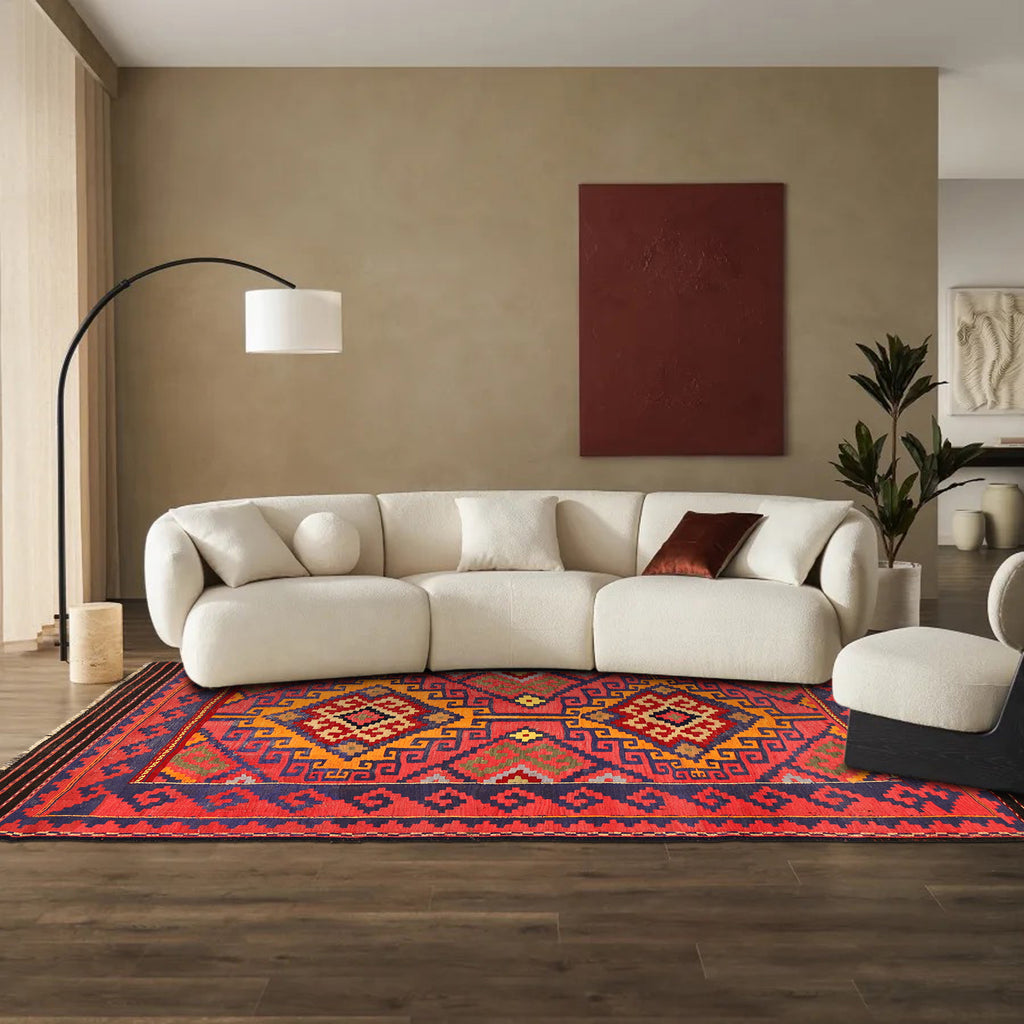 4.6 x 7.7 Semi Antique Kilim Rug Handmade Wool #P1215