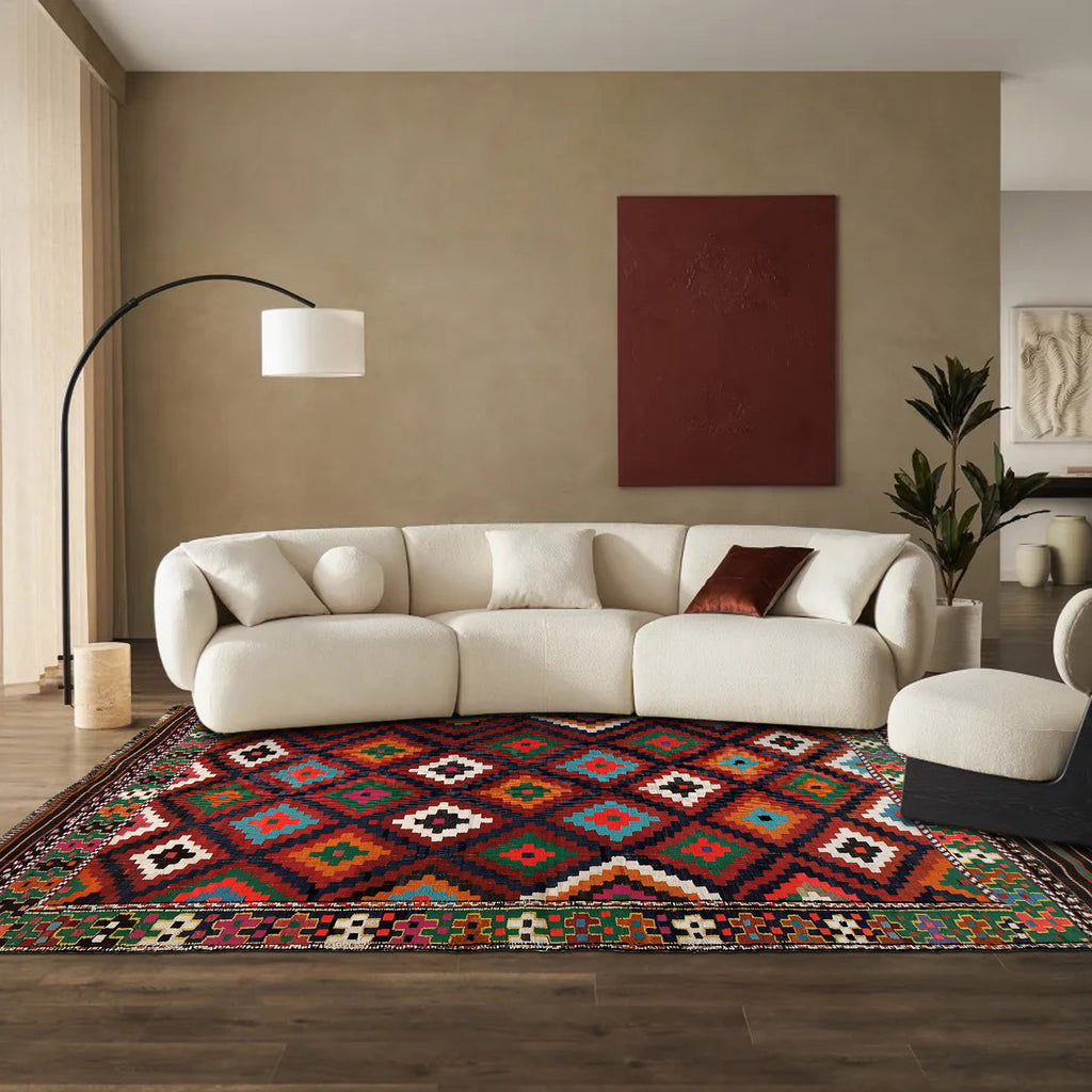 5 x 7.2 Afghan Kilim Rug GEOMETRIC #P1218