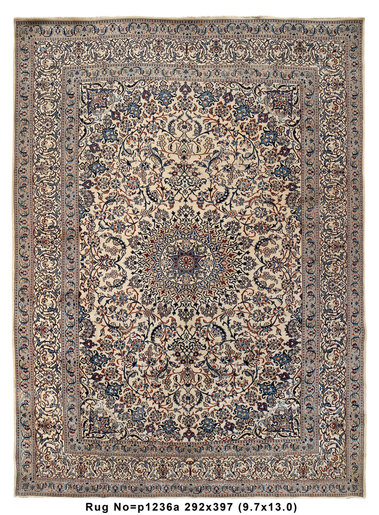 9.7 x 13 Persian Nain Rug #P1236