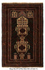 Load image into Gallery viewer, 3 x 4.7 Black tribal Wool afghan Baluch Rug #P1279