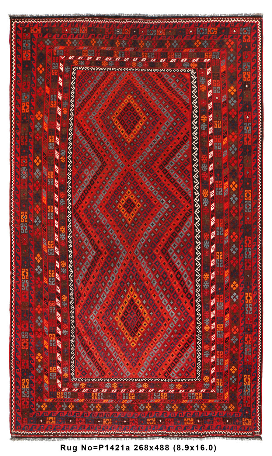 9x16 Rug 9' x 16' Large Kilim Wool Rug Handmade Afghanistan #P1421 | www ...