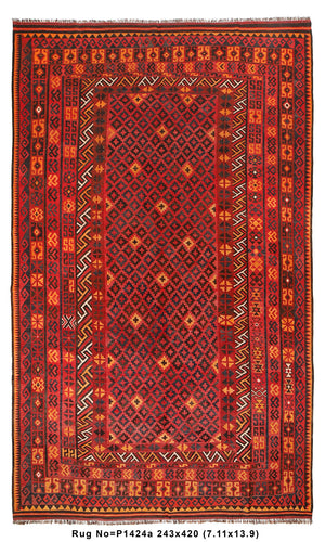 9' x 16' Large Kilim Wool Rug Handmade Afghanistan #P1421 | www