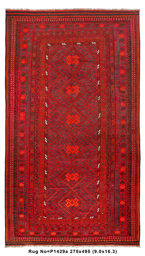 9' x 16' Large Kilim Wool Rug Handmade Afghanistan #P1421 | www