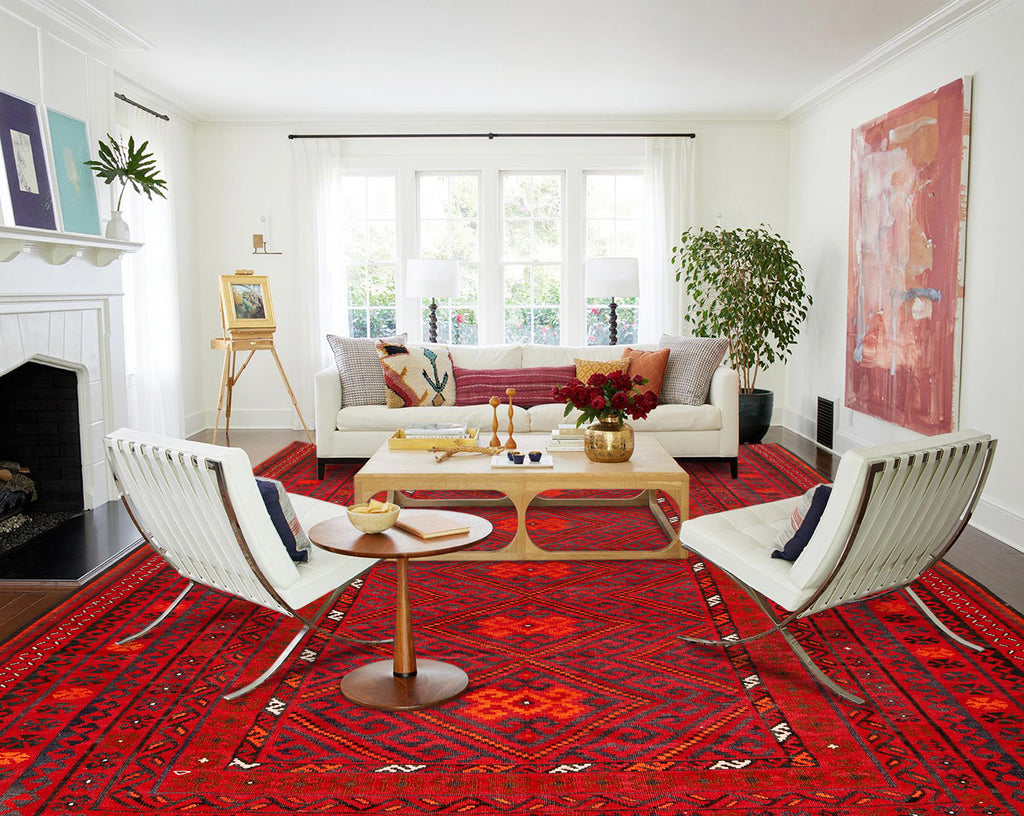 9.0 x 16.3 Oversize Kilim Rug Flat weave Wool Afghan #P1429