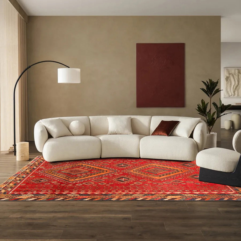 4.2 x 6.9 Semi-Antique Persian Afshar Tribal rug #P1445