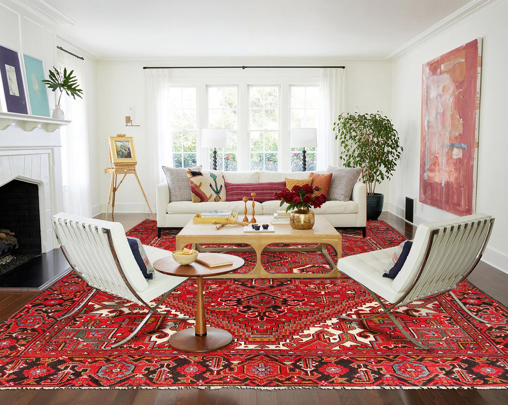 6.4 x 9.2 Authentic Persian Heriz Rug #P1458