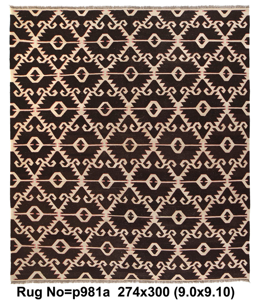 9 x 9.10 Modern Handmade Kilim Rug #P981