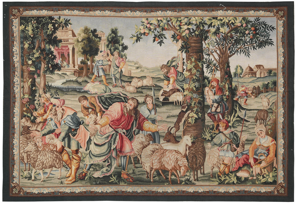 5 x 7 Handmade Tapestry Pictorial French Pattern Area Rug