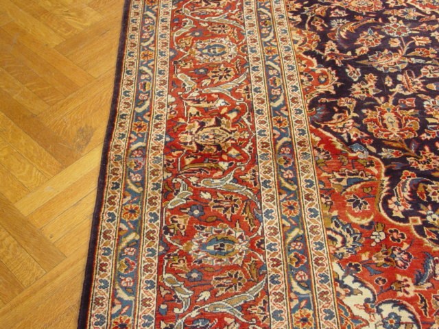 9.4 x 12.8 Hand-Knotted Authentic Persian Kashan Rug #PIX-1015