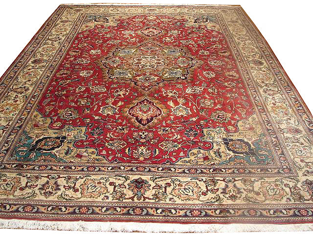 8.1 x 11.4 Genuine Persian Tabriz Wool Rug #PIX-11896