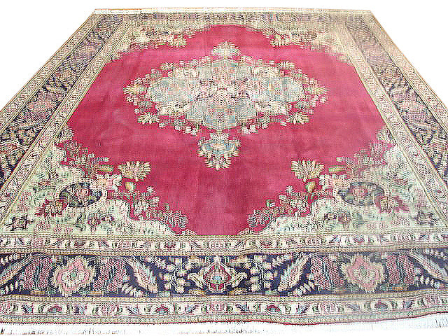 6.8 x 9.10 ELEGANT Classic Persian Tabriz Open Field ROBY RED #PIX-11943