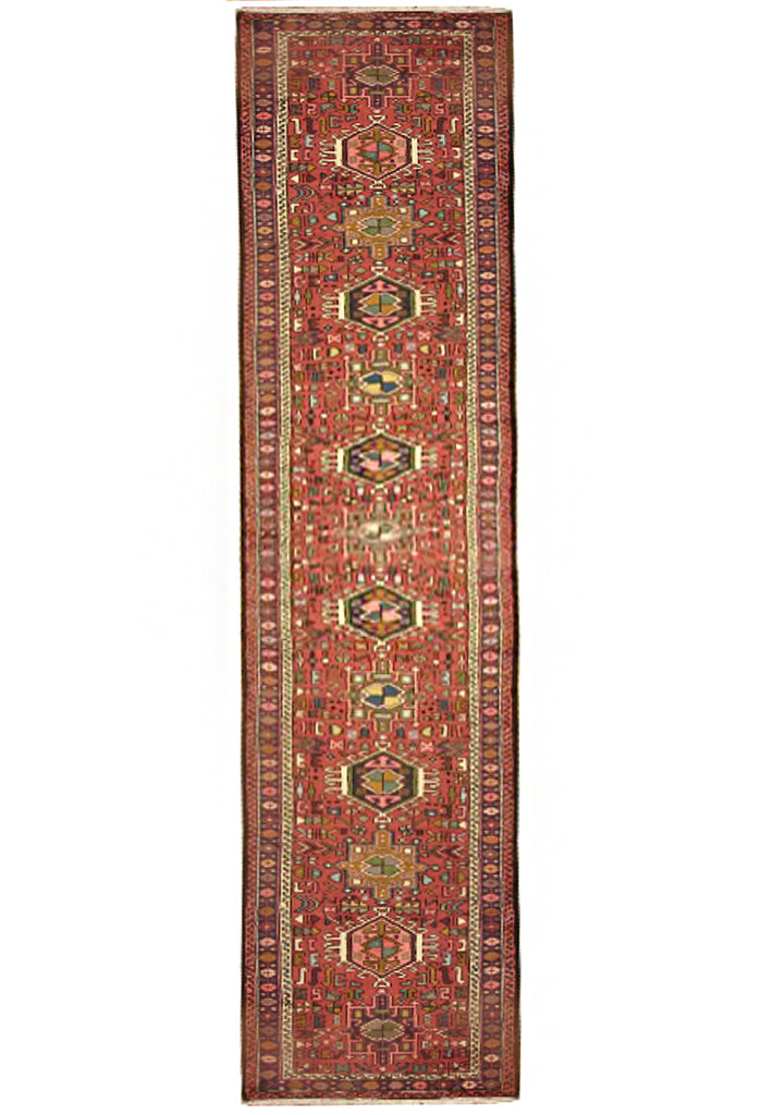 2.8 x 15.4 Red Persian Karajeh Runner Rug 12211
