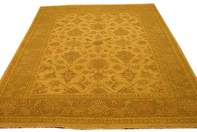 6.8 x 8.4 Peshawar handmade natural Wool Rug Beige Green #PIX-14010