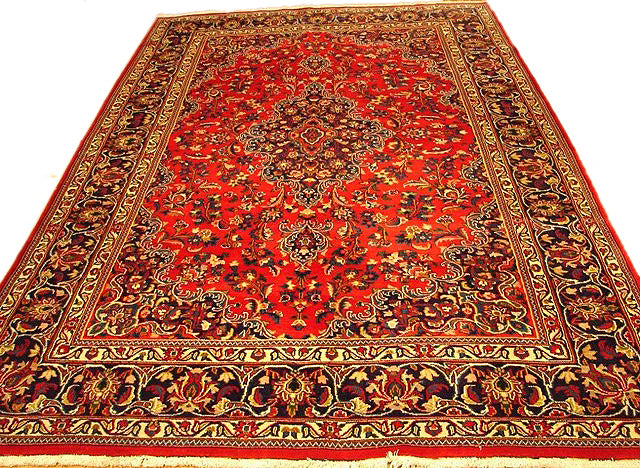 6.6 x 9.9 Persian Mashad Rug Traditional Carpet #PIX-14985