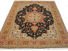 Load image into Gallery viewer, 5 x 6.9 Fine Persian Tabriz Rug Wool and Silk 400 Kpsi Black Geometric #PIX-1683