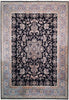 Load image into Gallery viewer, 7.9 x 9.9 Black Blue Fine Quality Wool Handmade Rug 18607
