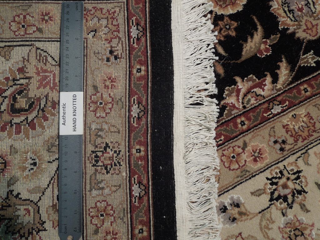 7.9 x 9.9 Tabriz Wool & Silk Fine Quality Rug BLACK #PIX-18622