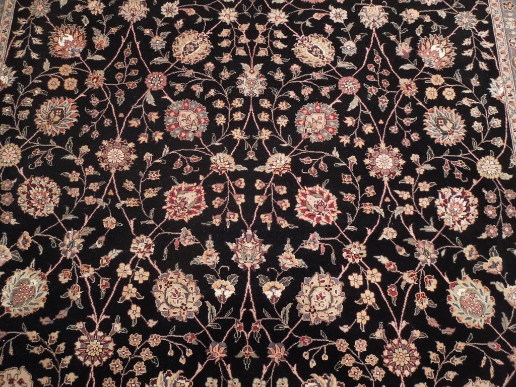 7.11 x 9.11 High End Wool & Silk Rug BLACK #PIX-18625