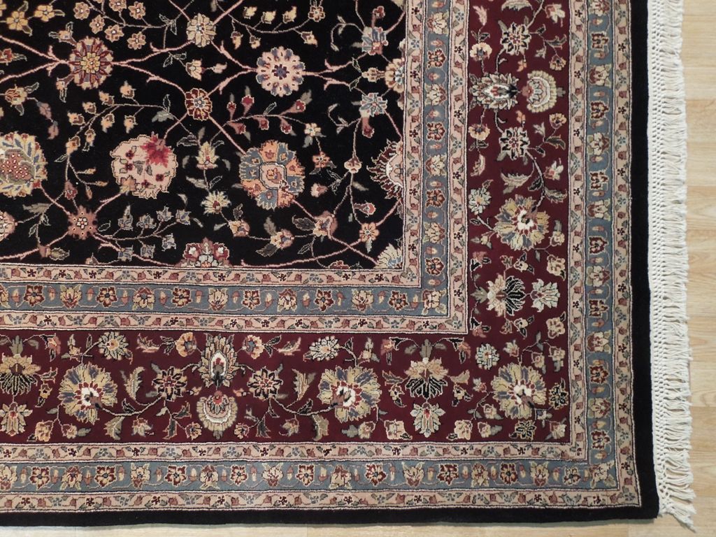 7.11 x 9.11 High End Wool & Silk Rug BLACK #PIX-18625