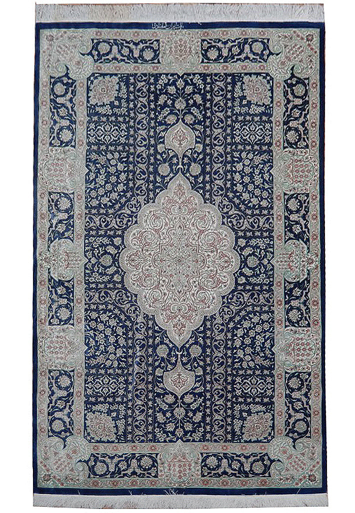 4.4 x 6.9 Super Fine Silk Persian Qum Rug 600 KPSI SIGNED #PIX-22657