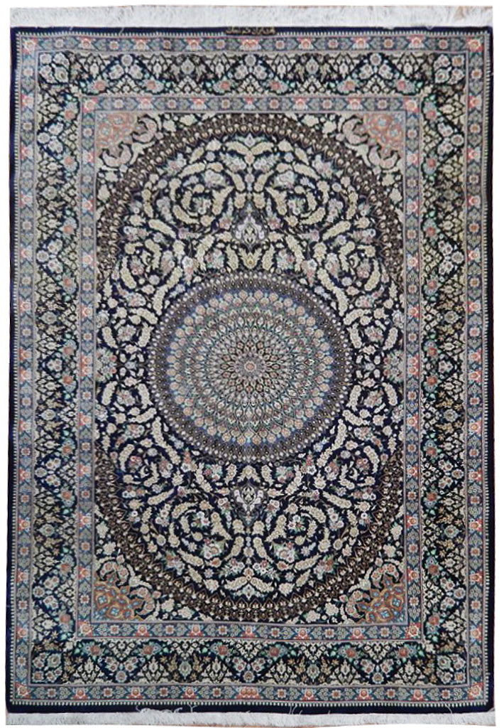 4.6 x 6.3 Authentic Iran Signed Supe Fine Silk Persian Qum Rug 600 KPSI #PIX-22658