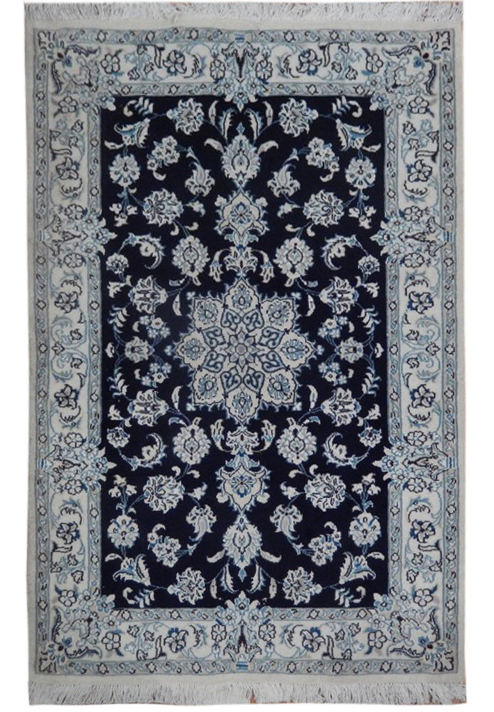 2.6 x 3.7 Persian Nain Rug Wool and Silk