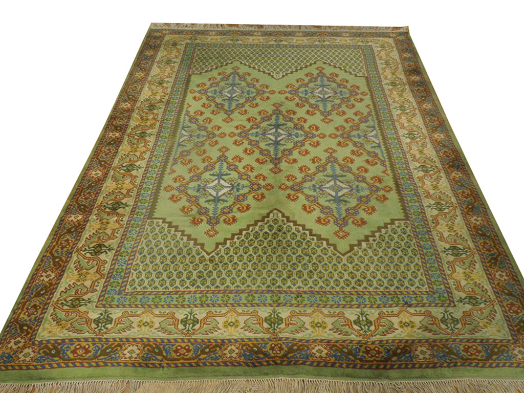 8.10 x 11 GREEN Turkish Oushak Rug #PIX-23684