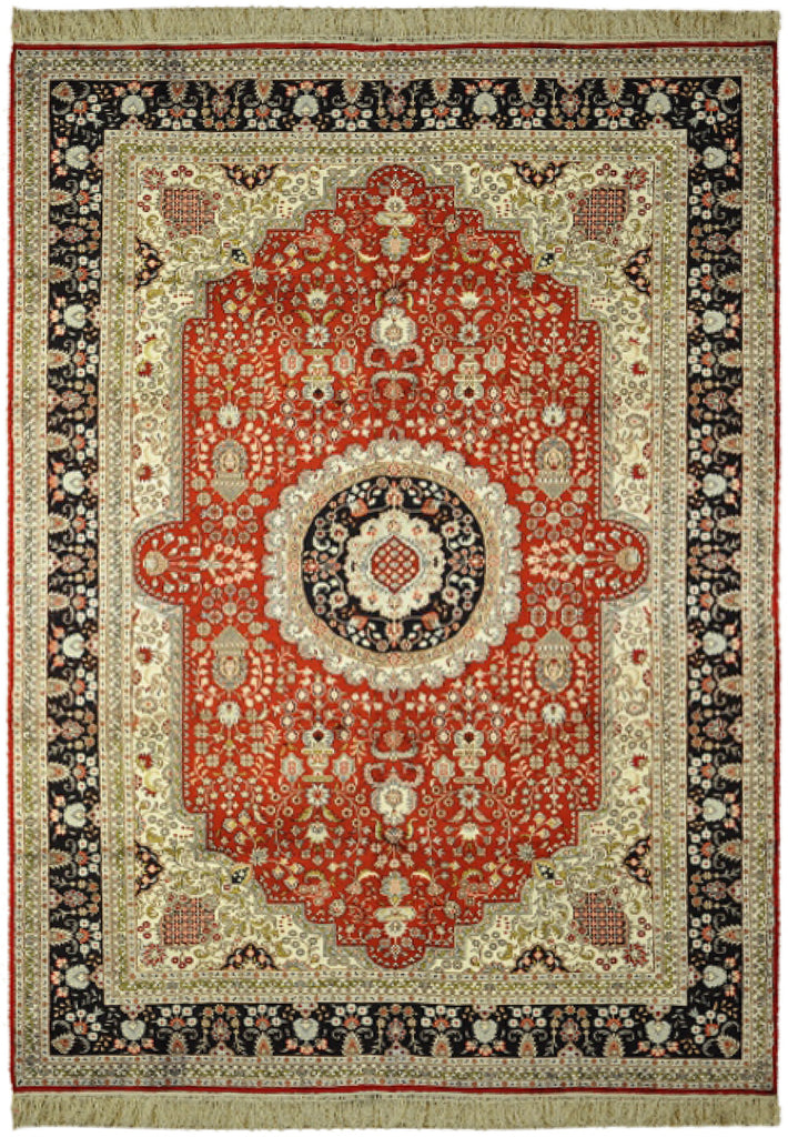 6 x 9 Traditional Hand-Knotted Silk Rug #PIX-27544