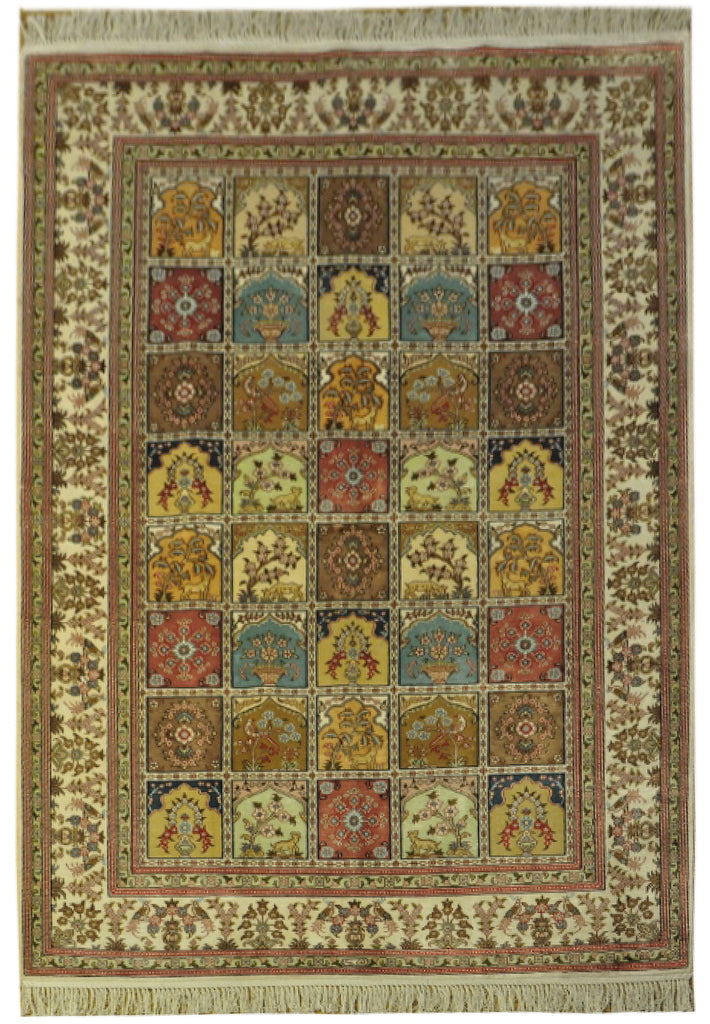 4 x 6 Transitional Persian Artisan Wool Silk Handmade Rug 