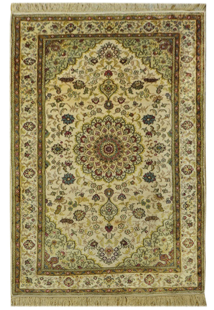 3 x 5 Persian Artisan Elegant Durable Wool Silk Handmade Area Rug 