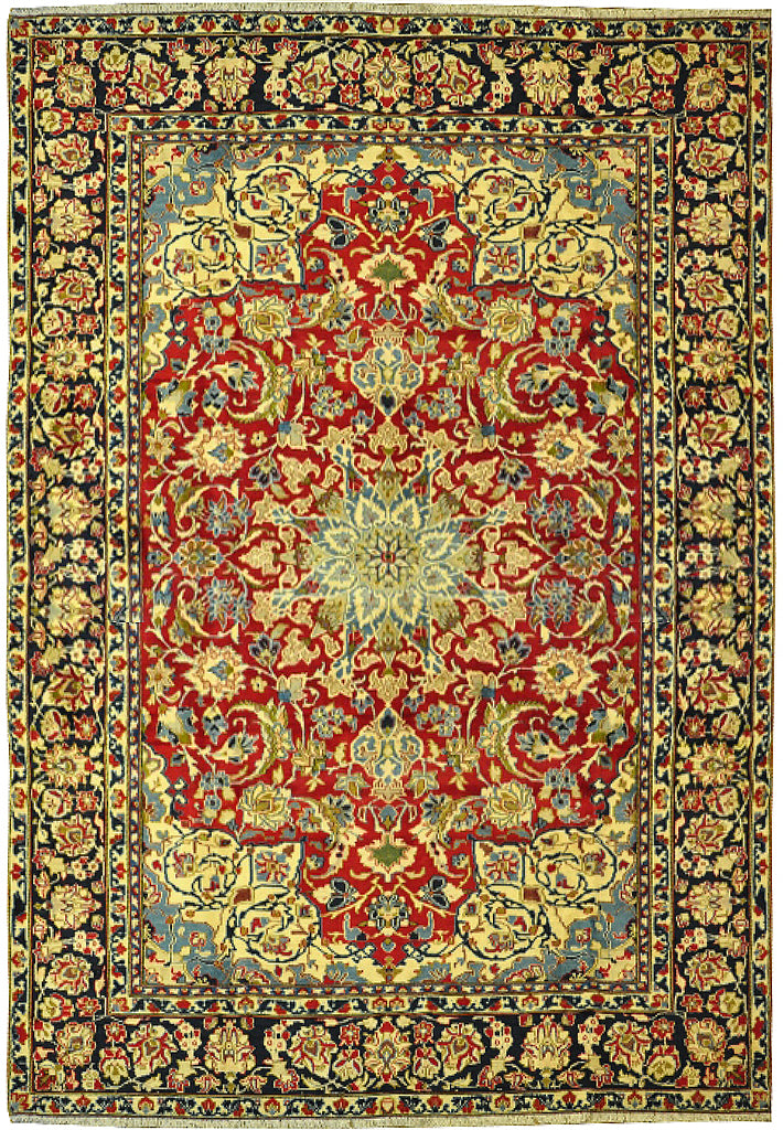 8.4 x 10.10 Persian Najaf Esfahan Wool Rug RED BLUE #PIX-28965