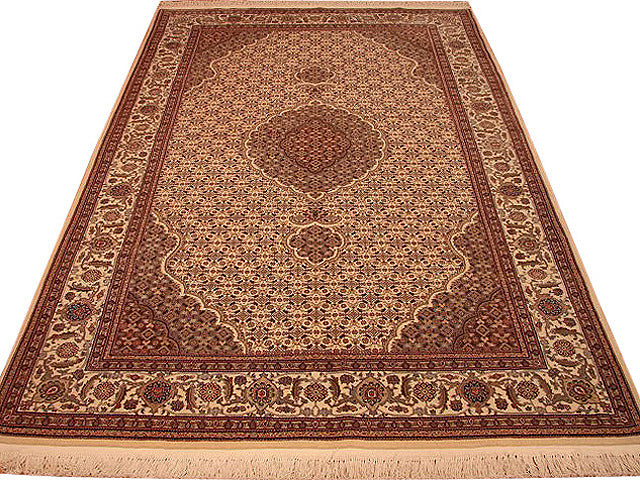 5 x 8.3 Authentic Persian Tabriz Mahi Rug Wool and Silk 400 Kpsi #PIX-4739