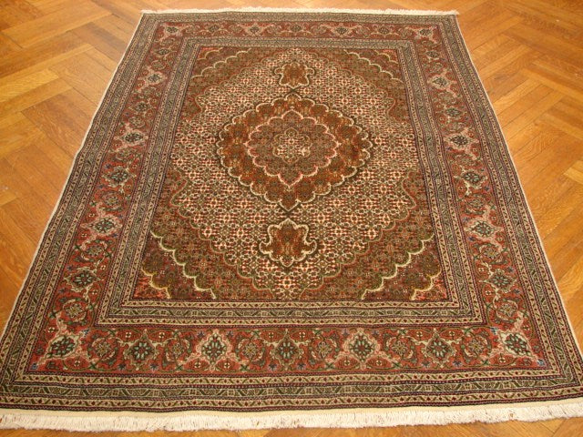 4.10 x 6.9 Multi-Color Persian Tabriz Rug 5447