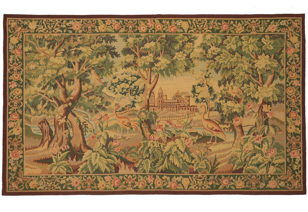 4.5 x 6.7 Scenery Tapestry Birds Peacock Trees Fall Colors Area Rug