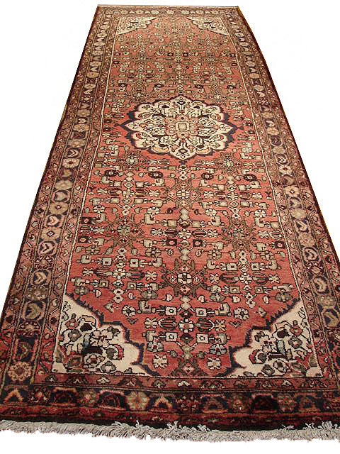 3.6 x 10.2 Red Persian Hamadan Runner Rug 8835