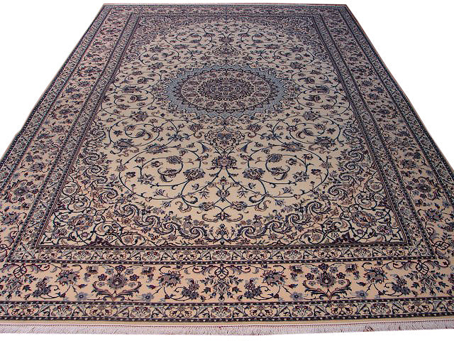 6.8 x 10 Fine Persian Nain Rug Wool and Silk 500 KPSI 6 La #PIX-9497
