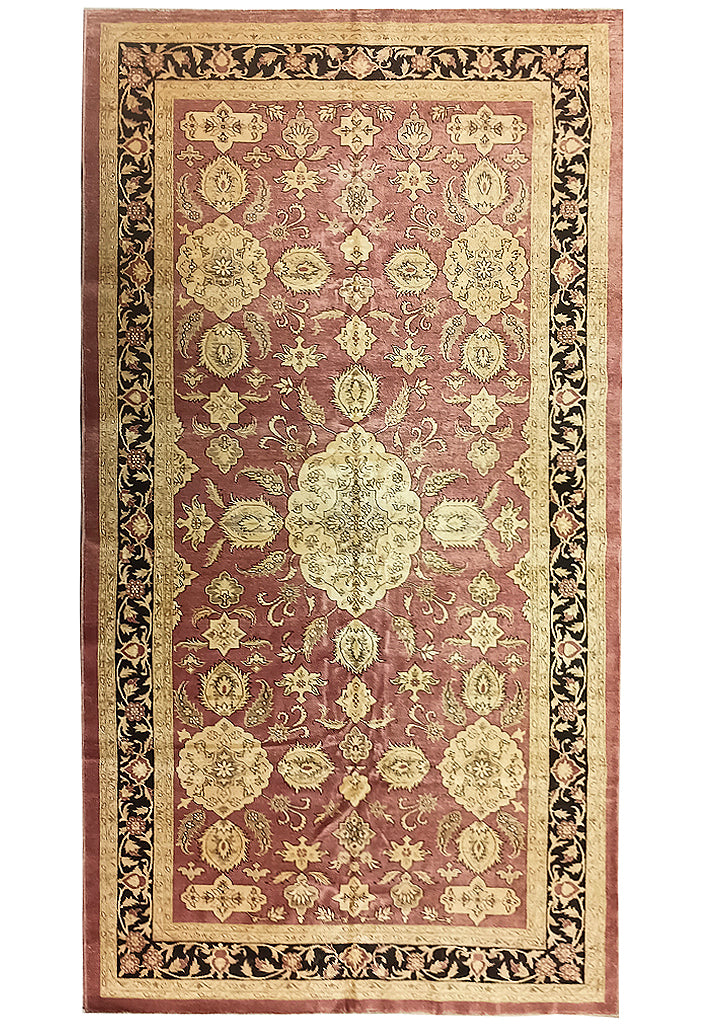 8.2 x 15.8 ODD Size Chobi Peshawar Rust Black Natural Wool LARGE Runner Rug #PIX-16381