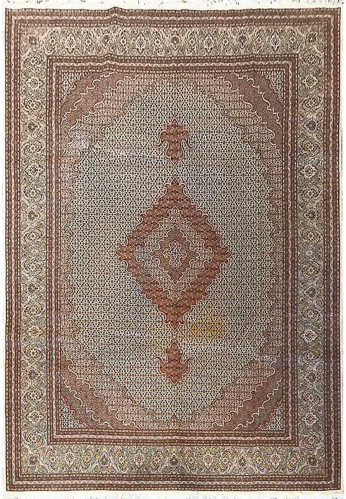 8.3 x 11.4 Fine Persian Tabriz Mahi Rug Wool and Silk 400 KPSI #PIX-26313