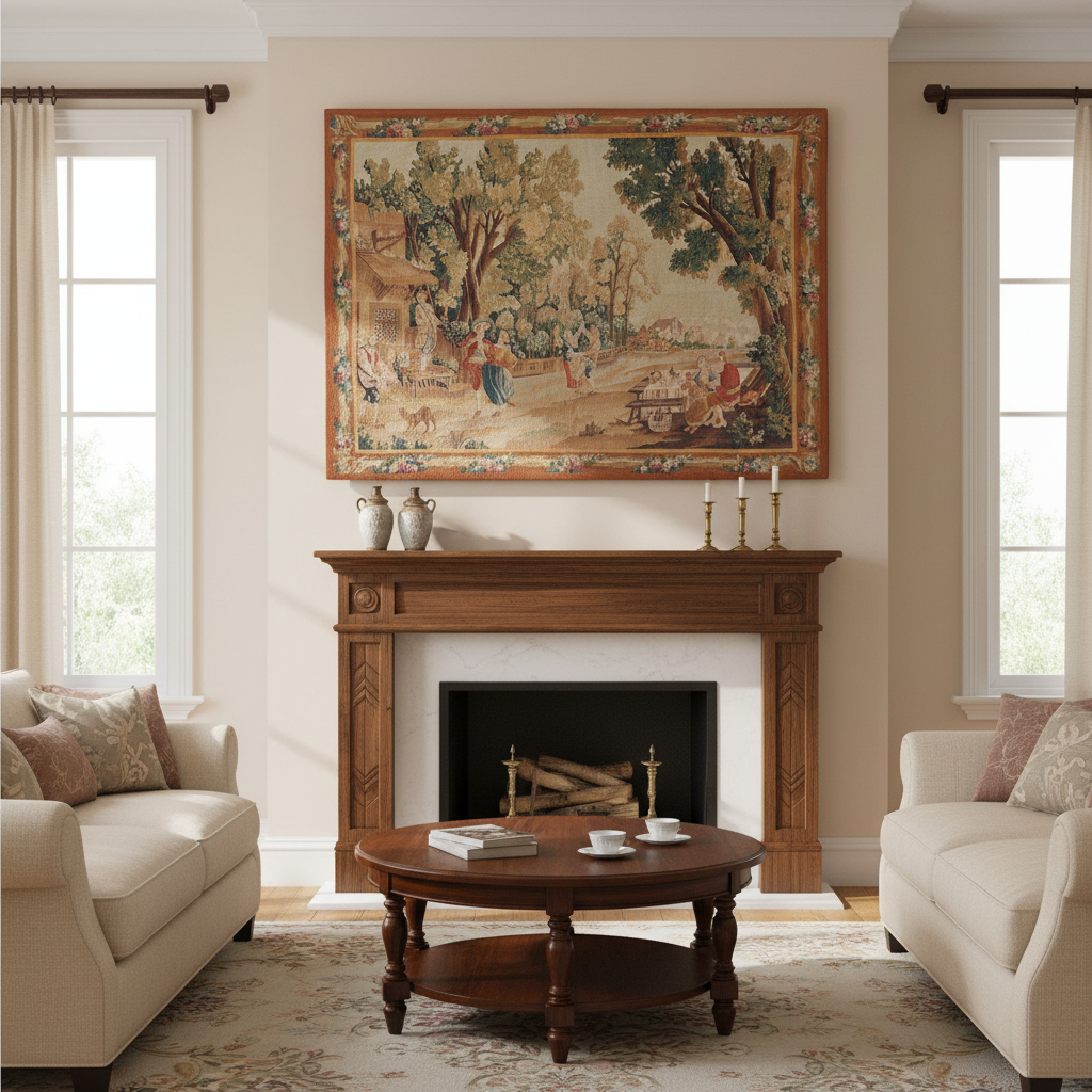6 x 8 Handmade Pictorial Tapestry 17th Century French Pattern Scenery Rug #PIX-14474