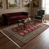 Load image into Gallery viewer, 4 x 6 New Hand-Knotted Jaldar Bokhara Rug Burgundy Green #B-75601